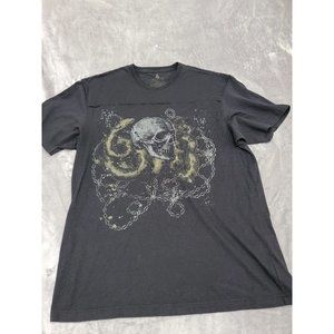 Aces And Eights Shirt‎ Womens Black, Skull, Barb Wire, Size 2X